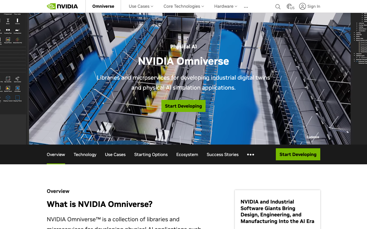 NVIDIA (Omniverse) homepage